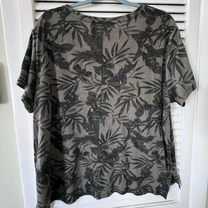 Tropical Leaf Print Women's Top